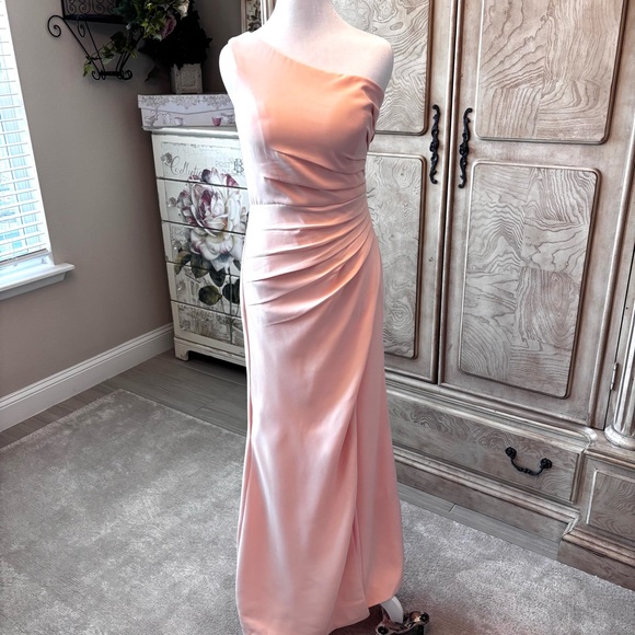 Dresses & Skirts - NEW Peach Dress, One Shoulder Dress, Small Sm/6